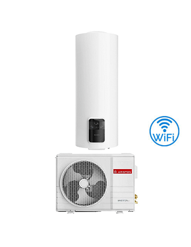 Scaldacqua a pompa di calore murale Ariston Nuos Split Wi-Fi ER WH 3069762 da 200 litri Gas R-134A per produzione ACS Classe ...