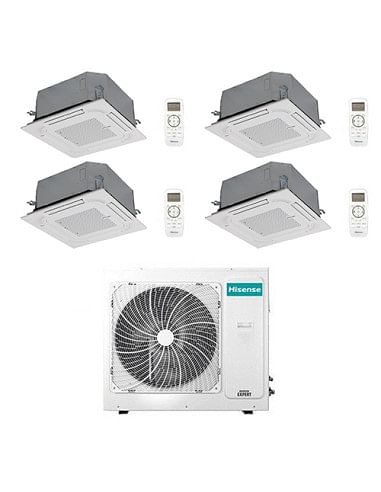 Climatizzatore Condizionatore Hisense Cassetta 4 vie R32 Quadri Split Inverter 9000 + 9000 + 12000 + 12000 BTU con U.E. 5AMW1...