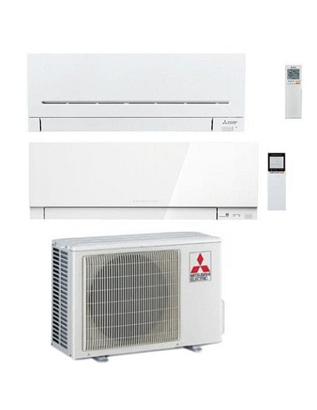 Climatizzatore Condizionatore Mitsubishi Kirigamine Zen Bianco + MSZ-AP Wifi Dual Split Inverter 7000 + 12000 BTU con U.E. MX...