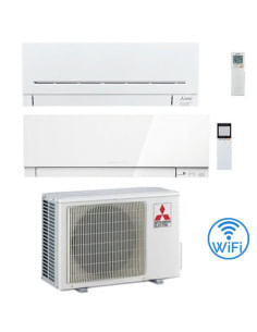Climatizzatore Condizionatore Mitsubishi Kirigamine Zen Bianco + MSZ-AP Wifi Dual Split Inverter 7000 + 9000 BTU con U.E. MXZ...