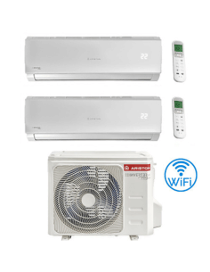 Climatizzatore Condizionatore Ariston Alys Wi-Fi incluso Dual Split 9000 + 9000 BTU con U.E. C 50XD0-O R-32 INVERTER classe A...
