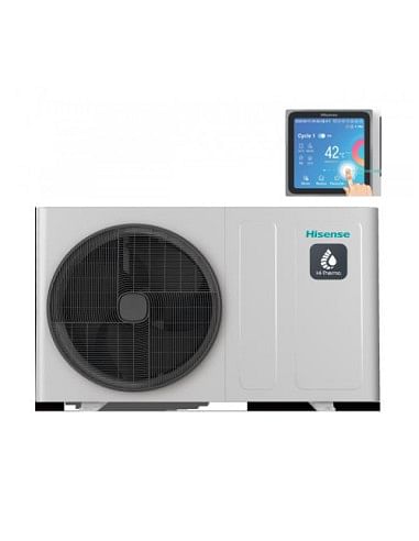 Pompa di calore monoblocco reversibile monoventola Aria-Acqua 16 KW R32 Hisense Hi-Therma AHZ-140HCDS1 con comando per contro...