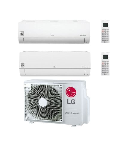 Climatizzatore Condizionatore LG Libero Plus WiFi + Libero R410 Dual Split Inverter 7000 + 7000 BTU con U.E. MU2M15 Classe A+...