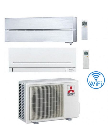 Climatizzatore Condizionatore Mitsubishi Kirigamine Style Bianco più MSZ-AP Wifi Dual Split R32 Inverter 7000 + 12000 BTU con...