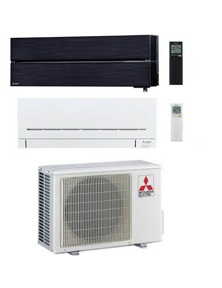Climatizzatore Condizionatore Mitsubishi Kirigamine Style Nero più MSZ-AP Wifi Dual Split R32 Inverter 9000 + 7000 BTU con U....