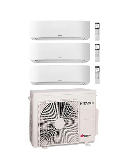 Climatizzatore Condizionatore Hitachi AIRHOME 400 Wifi R32 Trial Split Inverter 9000 + 9000 + 9000 BTU con U.E. RAM-G55N3HAE ...