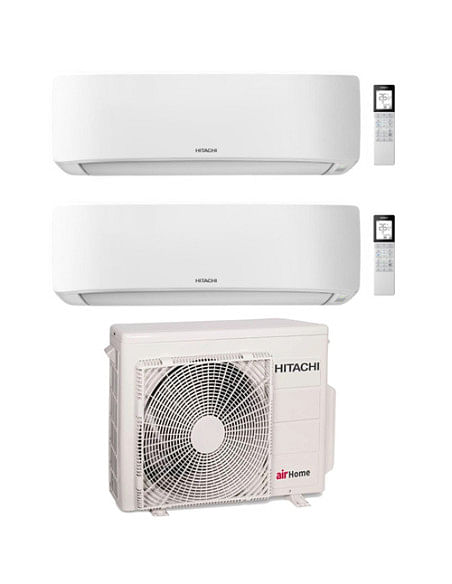Climatizzatore Condizionatore Hitachi AIRHOME 400 Wifi R32 Dual Split Inverter 9000 + 12000 BTU con U.E. RAM-G43N2HAE Classe ...