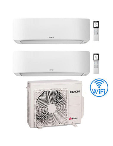 Climatizzatore Condizionatore Hitachi AIRHOME 400 Wifi R32 Dual Split Inverter 9000 + 12000 BTU con U.E. RAM-G43N2HAE Classe ...