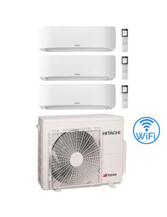 Climatizzatore Condizionatore Hitachi AIRHOME 400 Wifi R32 Trial Split Inverter 9000 + 9000 + 12000 BTU con U.E. RAM-G55N3HAE...