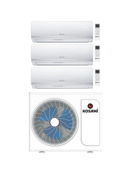 Climatizzatore Condizionatore Kosami Venus Wifi Opzionale* R32 Trial Split Inverter 9000 + 9000 + 12000 BTU con U.E. 21-3 Cla...