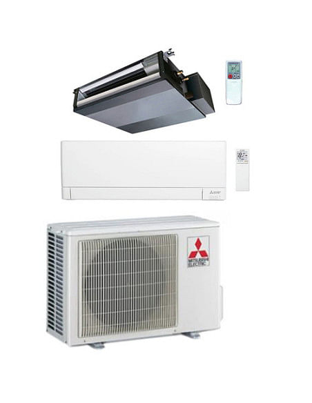 Climatizzatore Condizionatore Mitsubishi Canalizzabile SEZ-M + MSZ-AY R32 Dual Split Inverter 9000 + 12000 BTU con U.E. MXZ- ...
