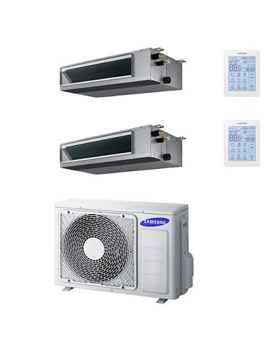 Climatizzatore Condizionatore Samsung Canalizzabile bassa / media prevalenza Dual split Inverter R32 9000 + 18000 BTU AJ050TX...