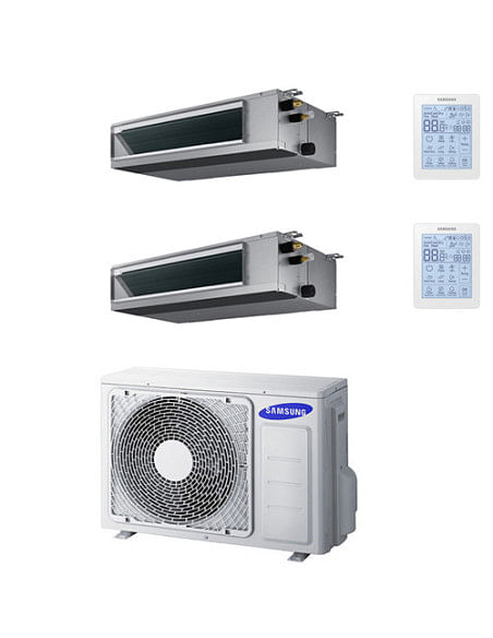 Climatizzatore Condizionatore Samsung Canalizzabile bassa / media prevalenza Dual split Inverter R32 9000 + 18000 BTU AJ050TX...
