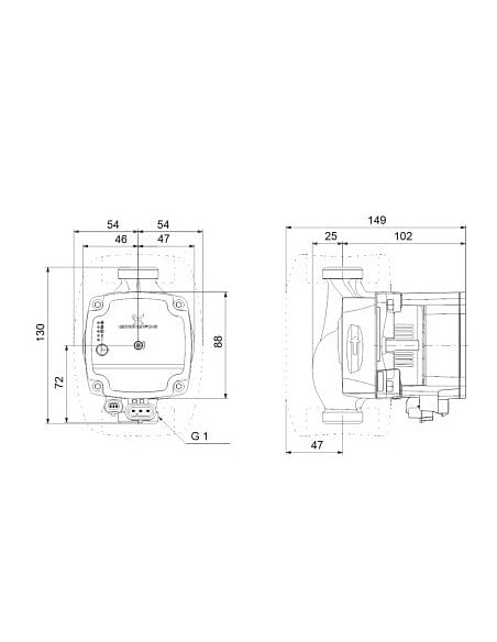 Circolatore elettronico a basso consumo energetico GRUNDFOS ALPHA 1 L 25-40 130 1" 1/2 Velocità Variabile per Impianti di Ris...