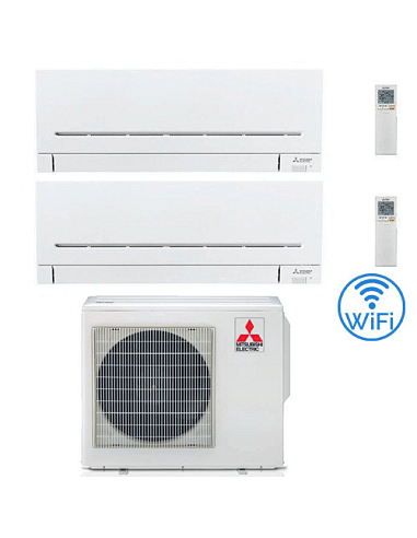 Climatizzatore Condizionatore Mitsubishi MSZ-AP Wifi R32 Dual Split Inverter 7000 + 12000 BTU con U.E. MXZ-3F54VF Classe A+++...