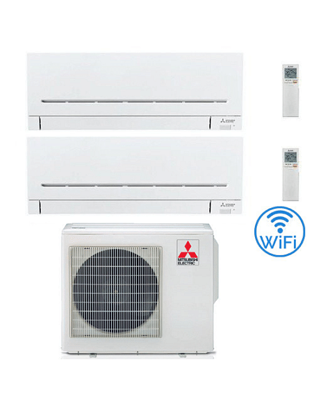 Climatizzatore Condizionatore Mitsubishi MSZ-AP Wifi R32 Dual Split Inverter 7000 + 12000 BTU con U.E. MXZ-3F54VF Classe A+++...