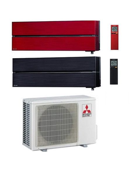 Climatizzatore Condizionatore Mitsubishi Kirigamine Style Rosso + Nero Wifi R32 Dual Split Inverter 9000 + 12000 BTU con U.E....