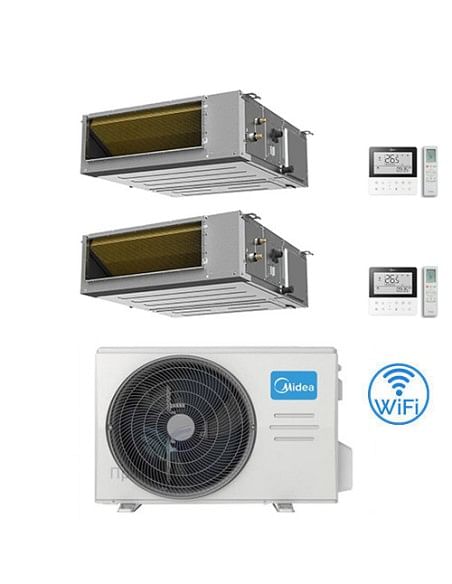 Climatizzatore Condizionatore Midea Canalizzato A7 Dual Split Inverter 12000 + 18000 BTU con U.E. M4OE-28HFN8-Q Classe A++/A+...