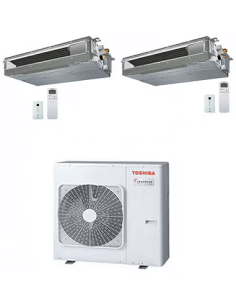 Climatizzatore Condizionatore Toshiba Canalizzabile R32 Dual Split Inverter 10000 + 16000 (9000 + 15000) BTU con U.E. RAS-5M3...