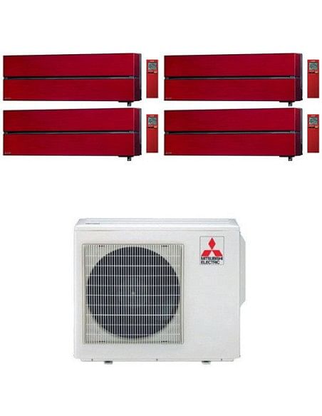 Climatizzatore Condizionatore Mitsubishi Kirigamine Style Wifi R32 Rosso Quadri Split Inverter 9000 + 9000 + 9000 + 12000 BTU...
