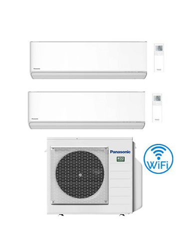 Climatizzatore Condizionatore Panasonic Serie Etherea Bianco Opaco Wifi R32 Dual Split Inverter 7000 + 12000 BTU con U.E. CU-...