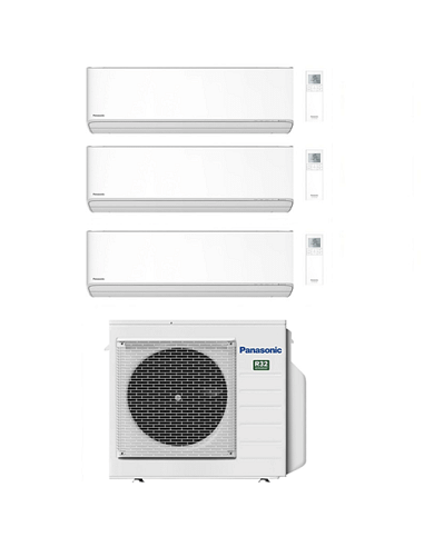 Climatizzatore Condizionatore Panasonic Serie Etherea Bianco Opaco Wifi R32 Trial Split Inverter 12000 + 12000 + 12000 BTU co...
