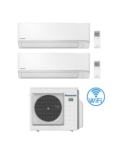 Climatizzatore Condizionatore Panasonic Serie TZ Wifi R32 Dual Split Inverter 7000 + 9000 BTU con U.E. CU-3Z52TBE Classe A+++...