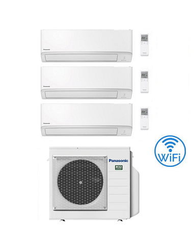 Climatizzatore Condizionatore Panasonic Serie TZ Wifi R32 Trial Split Inverter 12000 + 12000 + 12000 BTU con U.E. CU-3Z68TBE ...