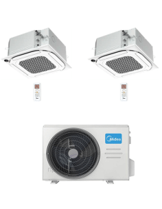 Climatizzatore Condizionatore Midea Cassetta 4 vie Compatta R32 Dual Split Inverter 12000 + 18000 BTU con U.E. M3OA-27HFN8-Q ...
