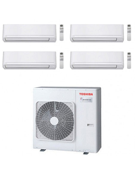 Climatizzatore Condizionatore Toshiba R32 WiFi Opzionale* Quadri Split Inverter 10000 + 10000 + 10000 (New Seiya) + 16000 (Sh...