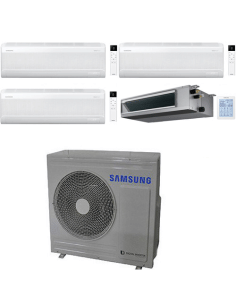 Climatizzatore Condizionatore Samsung Windfree Avant S2 + Canalizzato Media Prevalenza R32 Quadri Split Inverter 9000 + 9000 ...