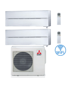 Climatizzatore Condizionatore Mitsubishi Kirigamine Style Wifi R32 Bianco Perla Dual Split Inverter 9000 + 18000 BTU con U.E....