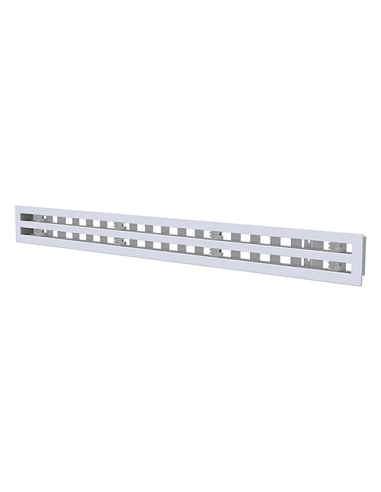 Diffusore lineare in PVC anticondensa con serranda a 2 feritoie lunghezza 1000mm - Climaway