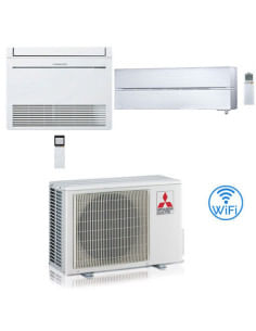 Climatizzatore Condizionatore Mitsubishi R32 Dual Split Inverter Kirigamine Style Wifi più Console 9000 + 12000 BTU con U.E. ...