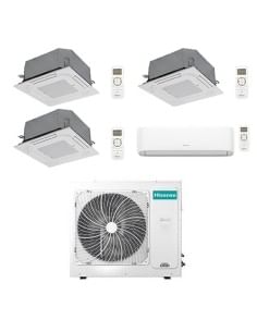 Climatizzatore Condizionatore Hisense Cassetta 4 vie + Hi Comfort R32 Quadri Split Inverter 9000 + 9000 + 9000 + 12000 BTU co...