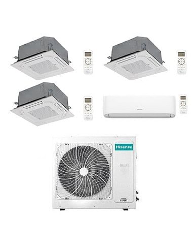 Climatizzatore Condizionatore Hisense Cassetta 4 vie + Hi Comfort R32 Quadri Split Inverter 9000 + 9000 + 9000 + 12000 BTU co...