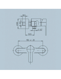Miscelatore Jacuzzi esterno per doccia serie Eolo 0E000028JA00 cromato - Climaway 2
