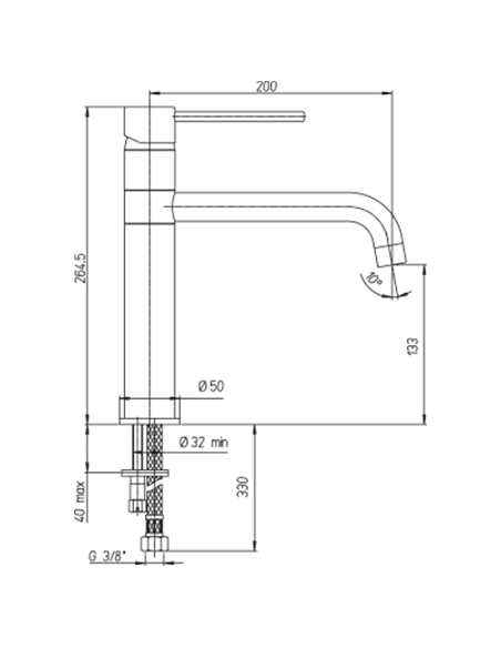 Rubinetto Miscelatore monoforo per lavello cucina Piralla serie Essenza con bocca a fontana orientabile 0ES00127A16 cromato -...