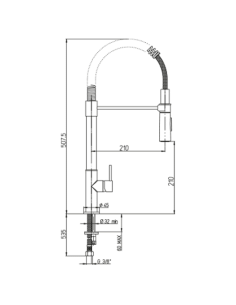 Rubinetto Miscelatore monoforo per lavello cucina Piralla serie Essenza con bocca a molla orientabile doccia due getti 0ES005... 2