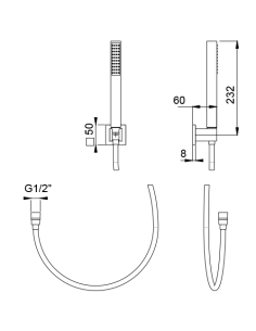 Kit doccia Jacuzzi a parete con doccino 1 getto senza presa acqua art. 0KA00801JA00 cromato - Climaway 2