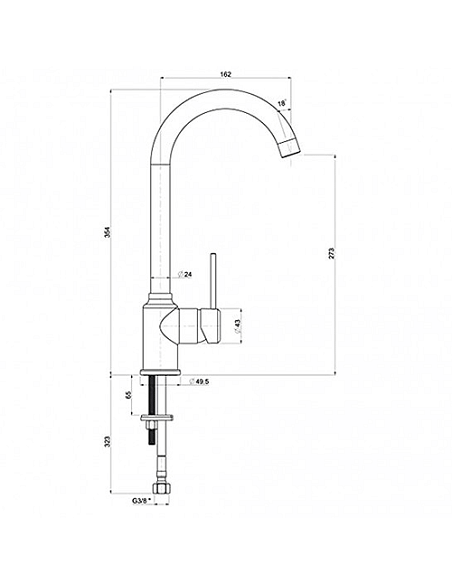 Rubinetto Miscelatore monoforo per lavello cucina Piralla serie Lione con canna alta orientabile 0LI00104A21 cromo - Climaway