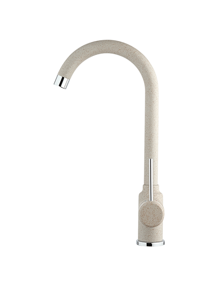 Rubinetto Miscelatore monoforo per lavello cucina Piralla serie Lione con canna alta orientabile 0LI20104A21 granito avena - ...