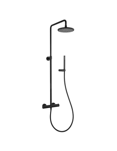 Colonna doccia termostatica Jacuzzi Lumos YO con deviatore integrato e flessibile 0LMYO199JA00 nero opaco - Climaway