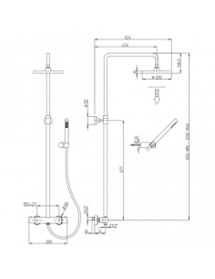 Colonna doccia termostatica Jacuzzi Lumos YO con deviatore integrato e flessibile 0LMYO199JA00 nero opaco - Climaway 2