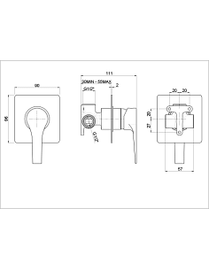 Miscelatore Jacuzzi incasso ad 1 uscita per doccia serie Moonlight 0MG00410JA00 cromato - Climaway 2
