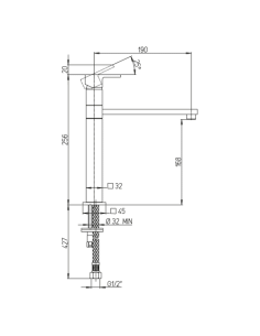 Rubinetto Miscelatore monoforo per lavello cucina Piralla serie Sorgente con bocca a fontana 0SG00101A16 cromato - Climaway 2