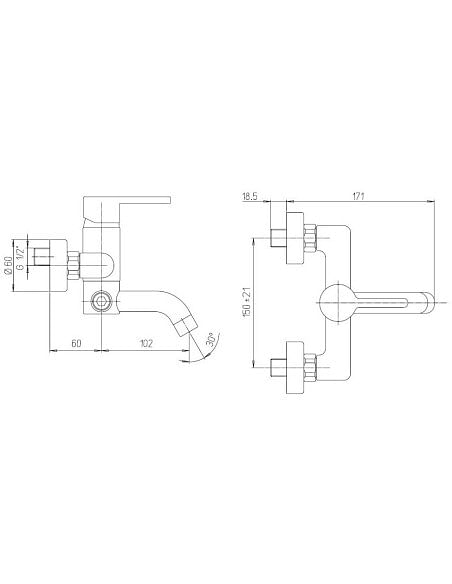 Miscelatore Jacuzzi per vasca esterno serie Sunset con Duplex 0SU00003JA00 cromato - Climaway