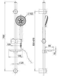 Saliscendi Jacuzzi serie Shine con portasapone e doccia anticalcare 0SH00900JA00 - Climaway 2