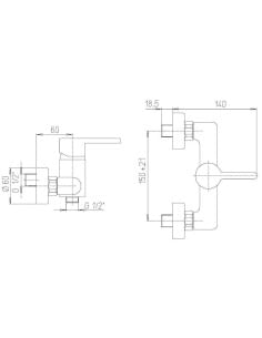 Miscelatore Jacuzzi esterno per doccia serie Sunset 0SU00028JA00 cromato - Climaway 2