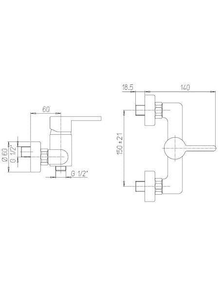 Miscelatore Jacuzzi esterno per doccia serie Sunset 0SU00028JA00 cromato - Climaway